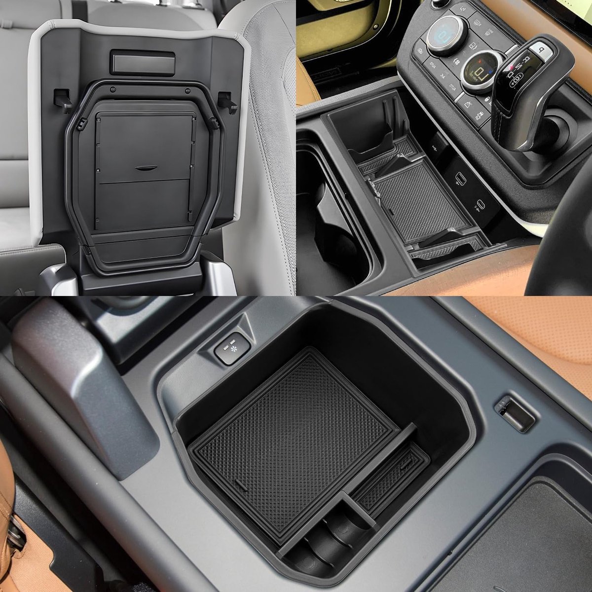 Pack van 3 Center Console Organizers voor Land Rover Defender 90 110 130 - Opbergdozen voor Console, Handschoenenkastje en Auto-accessoires 2023 2024