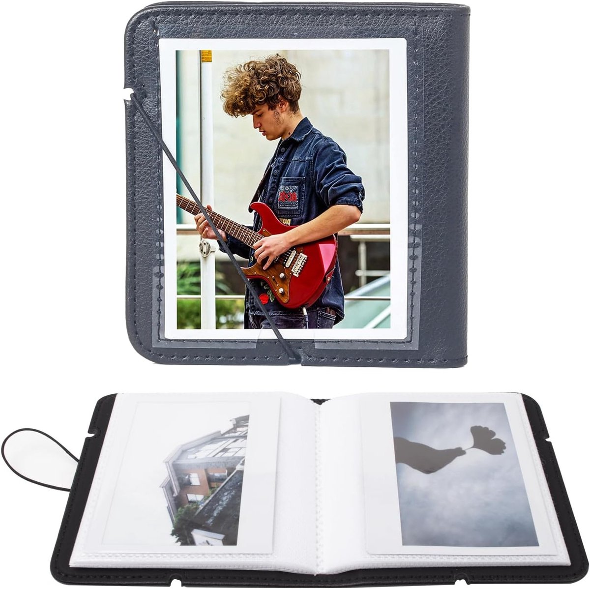 Fotoalbum voor Instax Wide 210/300/400 en Polaroid, PU leren album met 28 vakken voor 3.4 x 4.3 inch foto's, perfect voor herinneringen en creatief gebruik