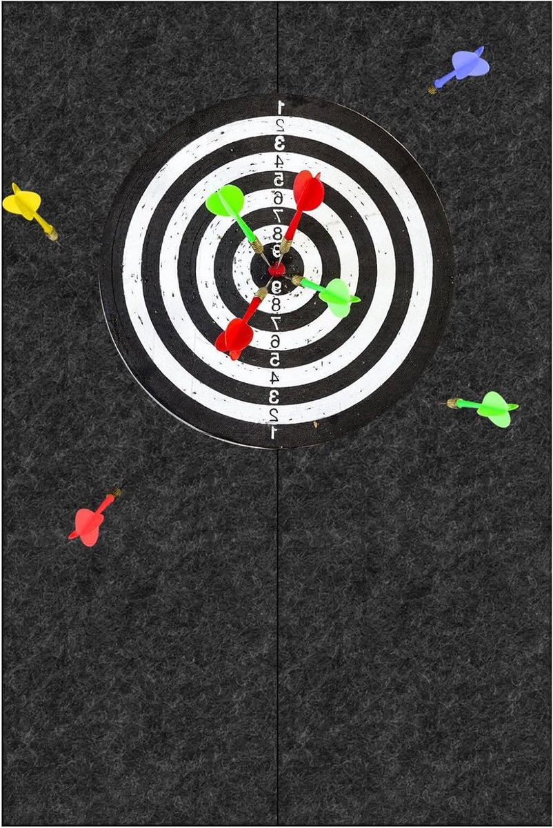 Zelfklevende Beschermmat voor Dartbord: Zwarte Wandbescherming, 60 x 90 cm, Ideaal voor Dartspellen en Wanddecoratie