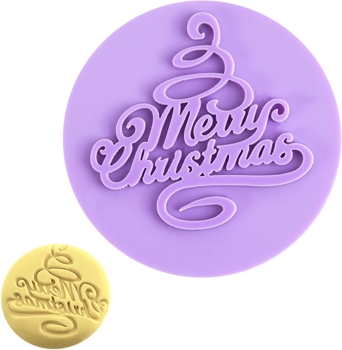 Ronde koekvorm voor kerstdecoratie, acryl bakvorm voor feestelijke koekjes, DIY embossing gereedschap voor bakken en versieren