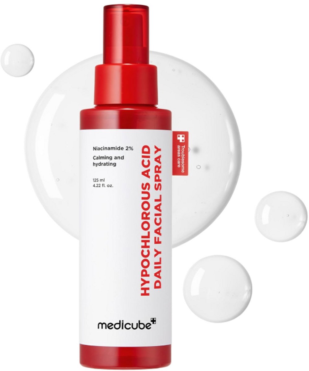medicube Power Soothing Spray 125ml – Hypochlorous Acid Face Mist voor Gezicht & Huid – Kalmerende Gezichtsspray voor Gevoelige Huid & Post-Sun Care - Korean Skincare