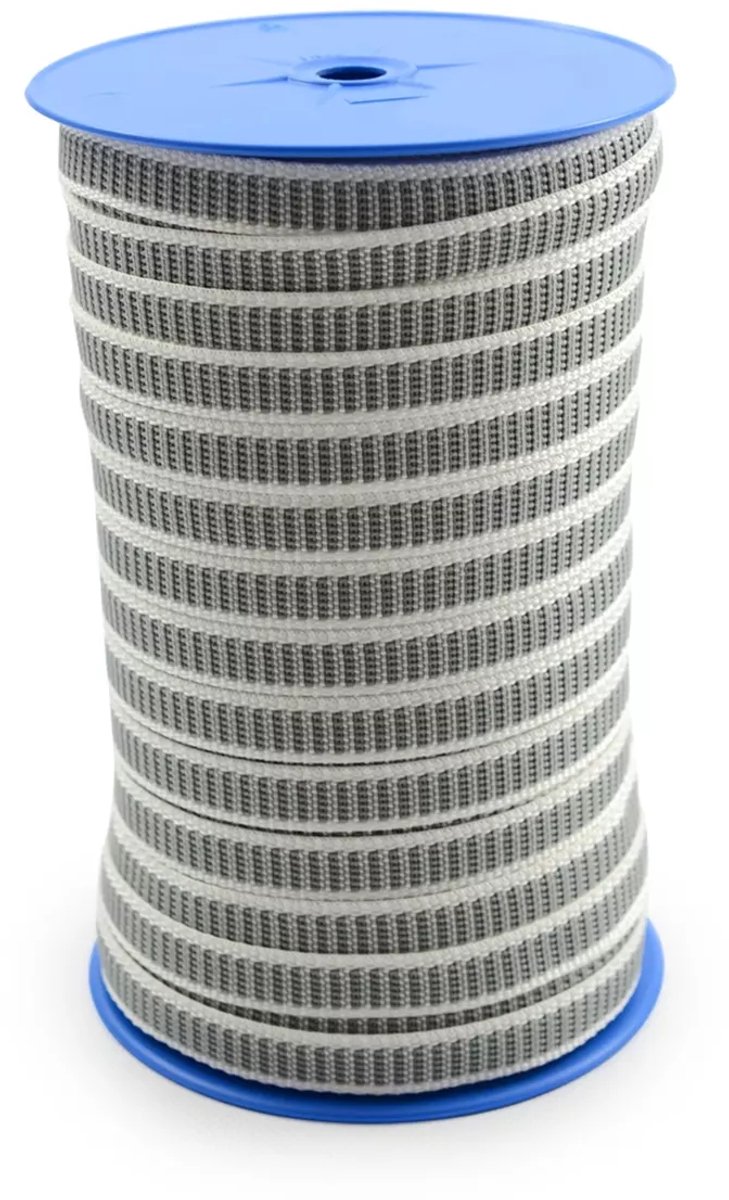 Rolluiklint 14mm x 50m – Grijs/wit – Band voor Rolluiken & Reparatie