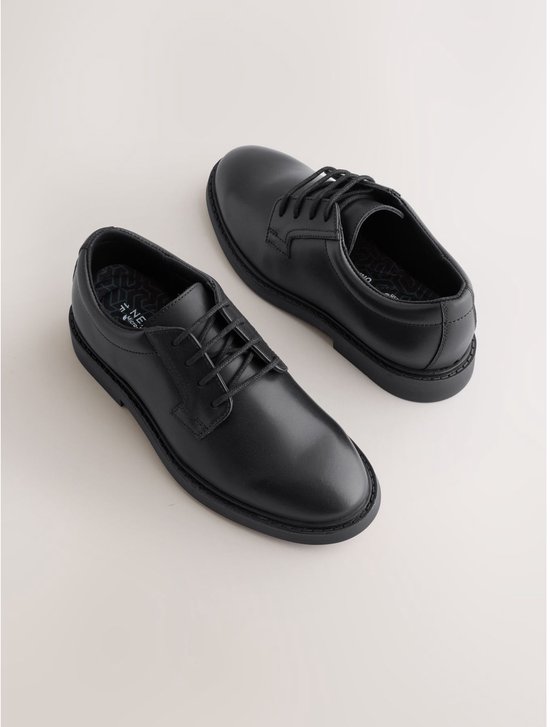 Next - Jongens - Leren veterschoenen voor school - Zwart
