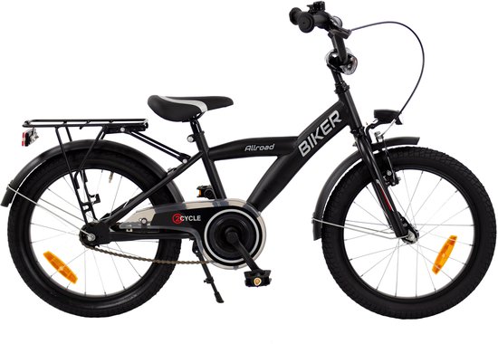 2Cycle Biker-Cargo kinderfiets 18 inch (5 tot 7 jaar) voor jongens zwart van 2Cycle — afbeelding 2