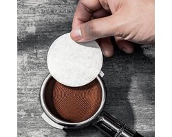 Espressofilterpapier, 58,5 mm, voor portafilters van 58 mm, 500 vellen per verpakking, ongebleekt rond koffiefilterpapier, portafilterpapier, wit.
