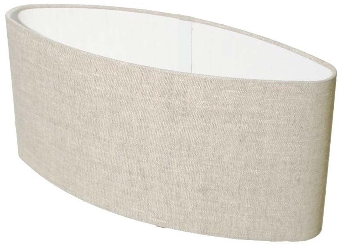 LT-Luce Ovale Vlaslinnen Licht Lampenkap 30cm - Handgemaakt - Zachte Lichtverspreiding - Crème