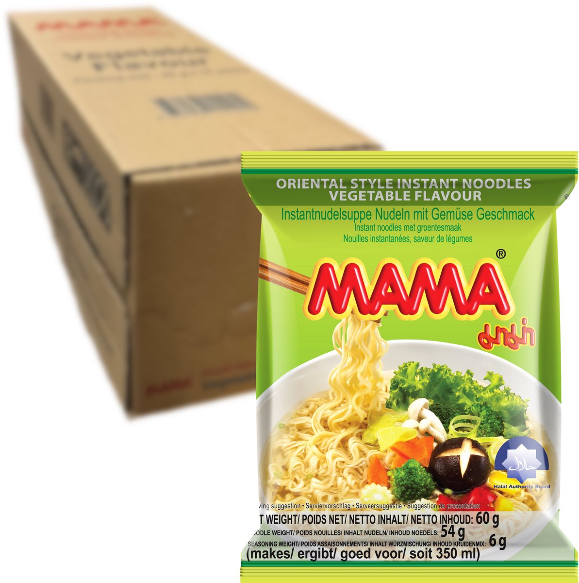 MAMA - Instant Noedels Groente 10-Pack - 10 X 60 GR - Multipack