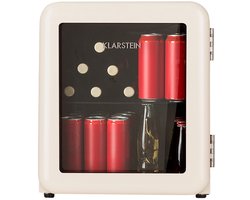 Klarstein Drankkoeler minikoelkast met glazen deur, 48 liter minikoelkast voor kamer en kantoor, kleine met uitneembaar schap, kleine koelkast, binnen-/buitenkoelkast, stille werking, 0-10 °C - Verstelbaar Compact - Drankkoelkast