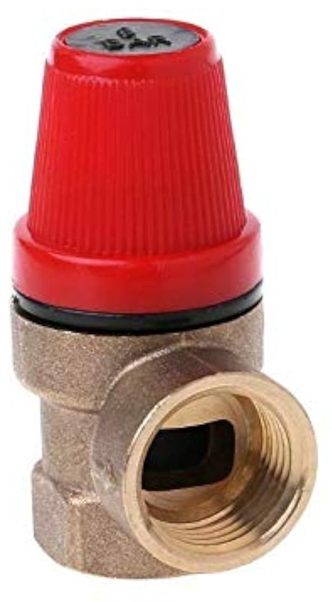Dailygoody - Ontlastventiel - Vrouwelijk Drukreduceerventiel - Veiligheidsventiel voor Water/Olie/Gas - 1,2 cm - Hoogwaardige Messing - 6 Bar - Duurza