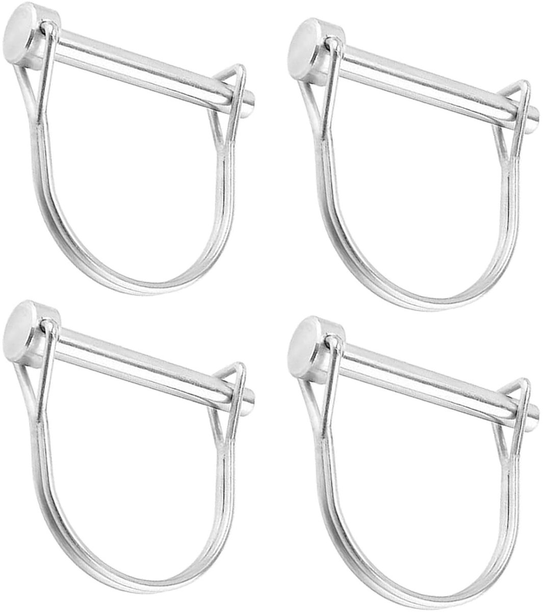 Set van 4 Stuks D-vormige Koppelingpennen van 6x35mm met Veerstaal en Veiligheidslock voor Aanhangwagens en Landbouwtoepassingen