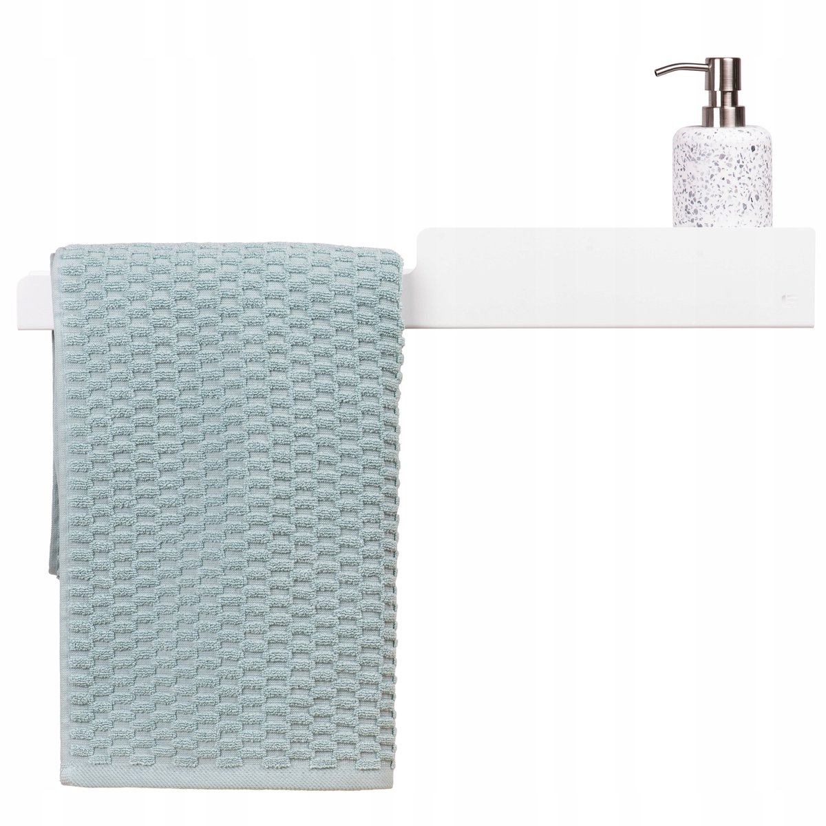 SlowDeco NAOMI - Badkamerplank - Handdoekhouder links - 60 cm - Wit - Aluminium