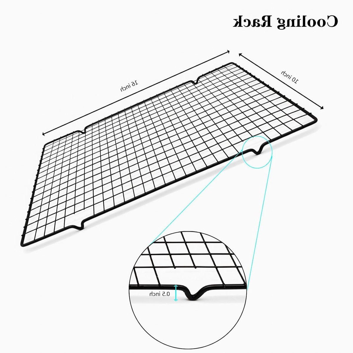 Stainless Steel Koelrek voor Bakken - 2 Stuks, Ideaal voor Taart, Koekjes en Vlees, Geschikt voor Oven en Grill - 16" x 44.5 cm