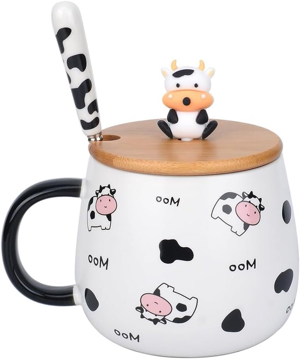 Schattige dieren koffiemok met deksel en lepel, keramische theekop, cadeau voor vrouwen, kantoor en persoonlijke verjaardag, perfect voor dierenliefhebbers en koffieliefhebbers