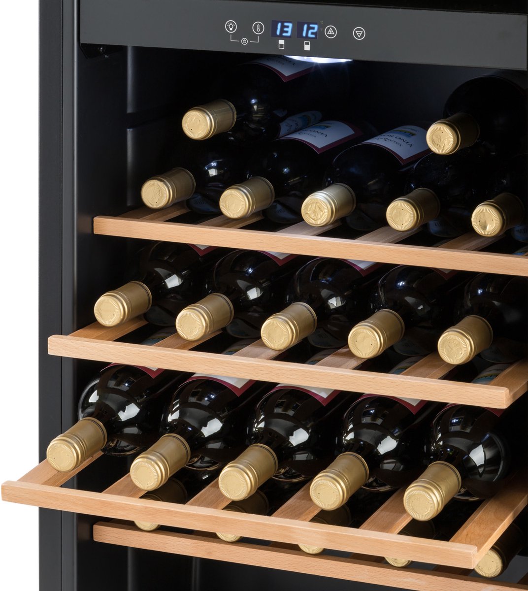 Klarstein Vinamour 54 Duo Wijnkoelkast 2 Zones 148 Liter Zwart - afbeelding 3
