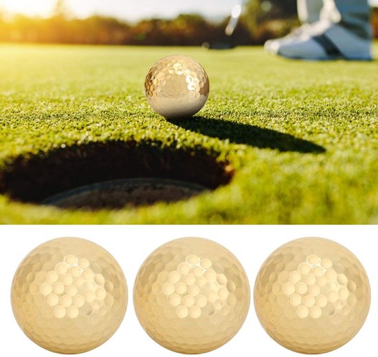 Dailygoody - Golfballen - Dubbellaags - Hoge zichtbaarheid - Gouden golfballen - Duurzaam en sterk - Geschikt voor elke golfer - 4 stuks van Merkloos — afbeelding 4