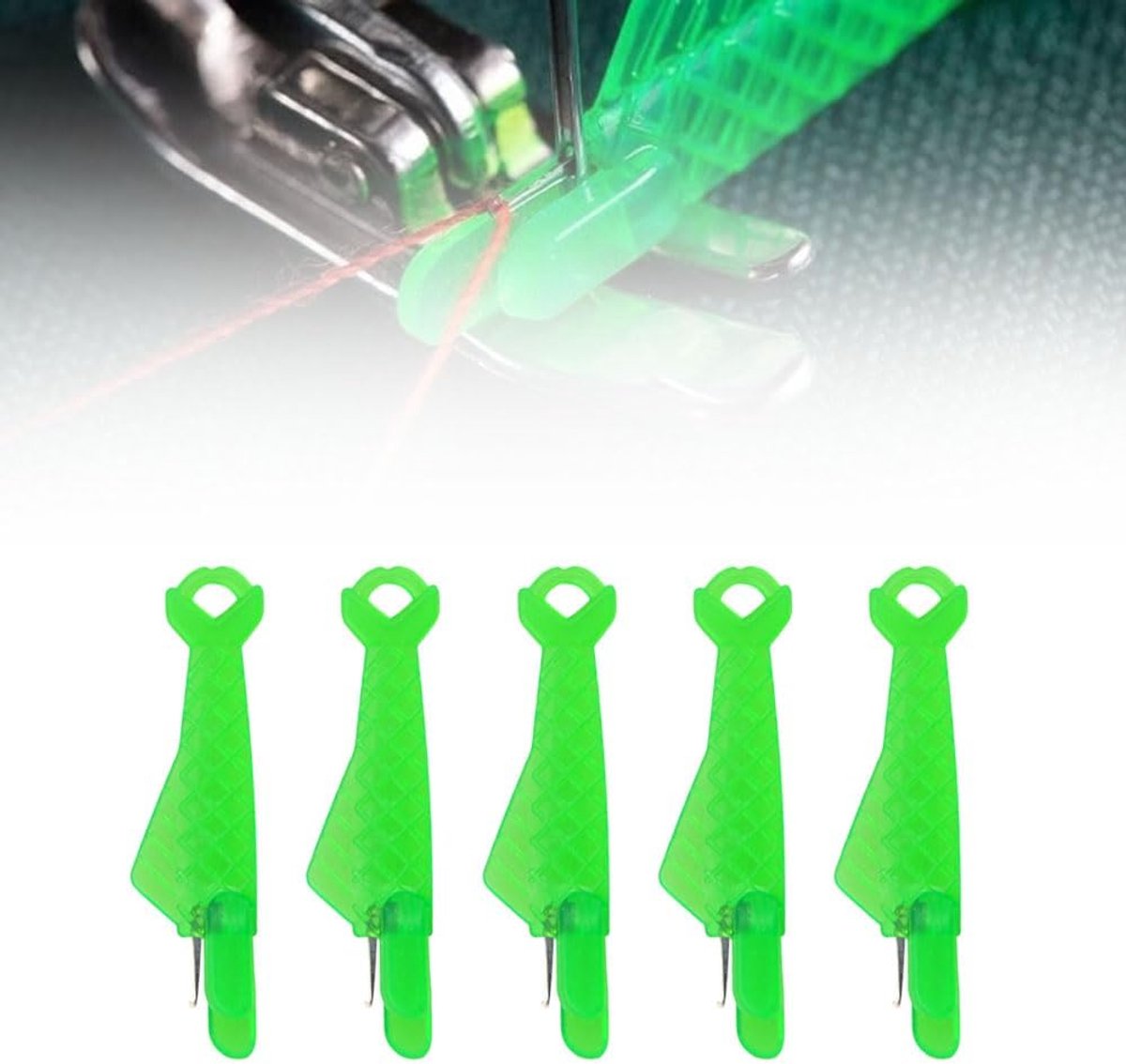 Rijg-in-naalden, Naaiaccessoires Naalden Naai Rijg-in-naald Naaimachine Plastic DIY Rijg-draad, Draadrijger Naai voor Handnaaien & Quilten Knutselen (5 Stuks)