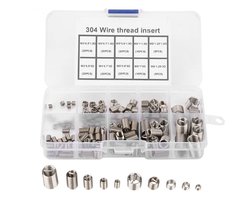 VT Goods - 150 Stks Schroefdraad Inserts - Helicoil Draad Reparatie Kit - M3 M4 M5 M6 M8 - Geschikt voor Precisie-onderdelen - Roestvrij Staal