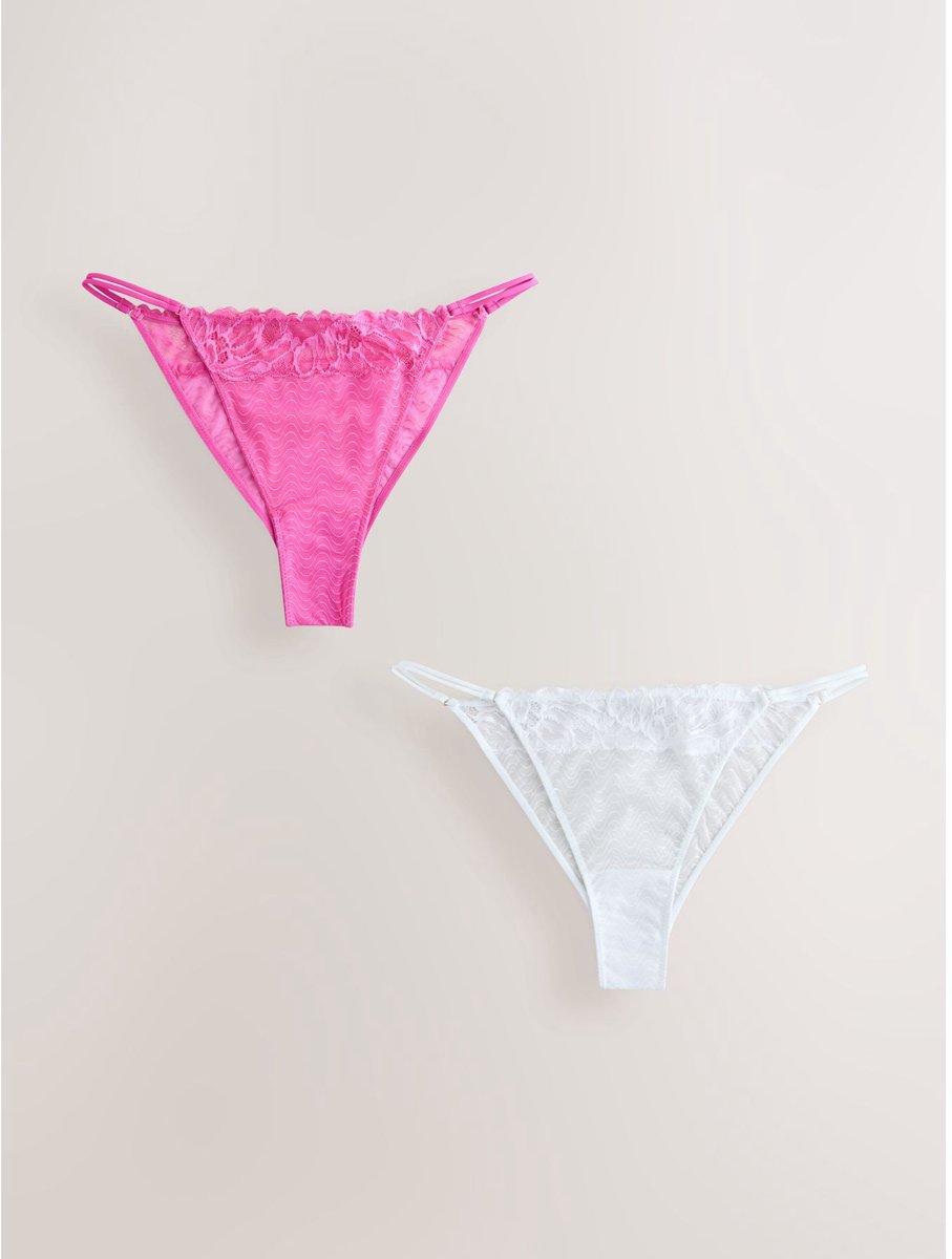 Next - Dames - Set van 2 kanten tangaslips - Roze