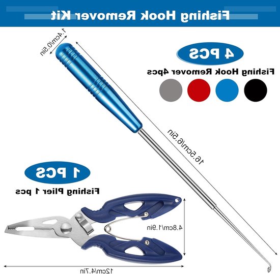 Set van 5 Vishaak Verwijderaars met RVS Pliers en Magneten - Perfect voor Kleine en Grote Vissen, 16.5 cm Visgereedschap — afbeelding 5