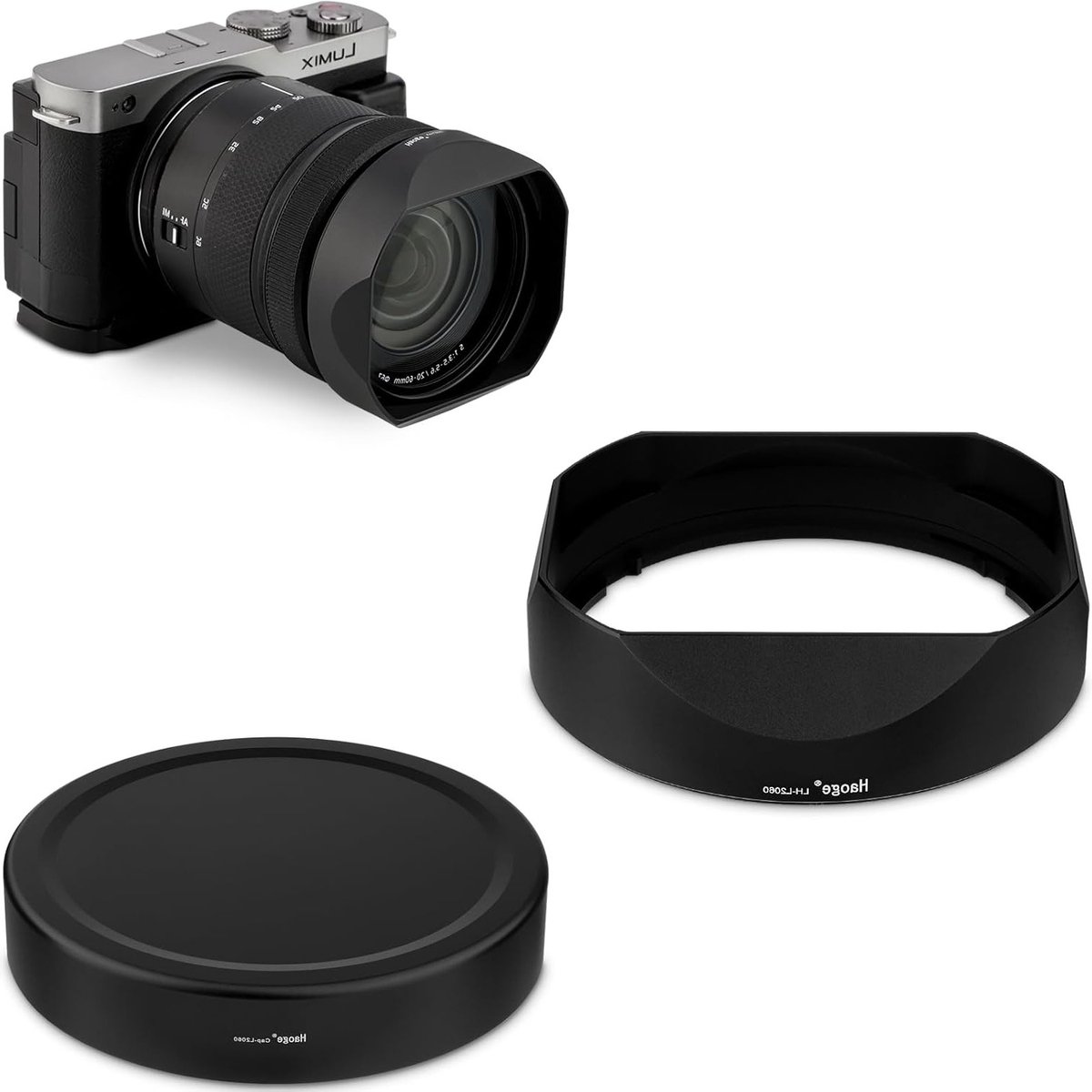 Vierkante metalen lenskap voor Panasonic LUMIX S 20-60mm F3.5-5.6 - Bescherming, Schaduw en Accessoires voor Fotografie