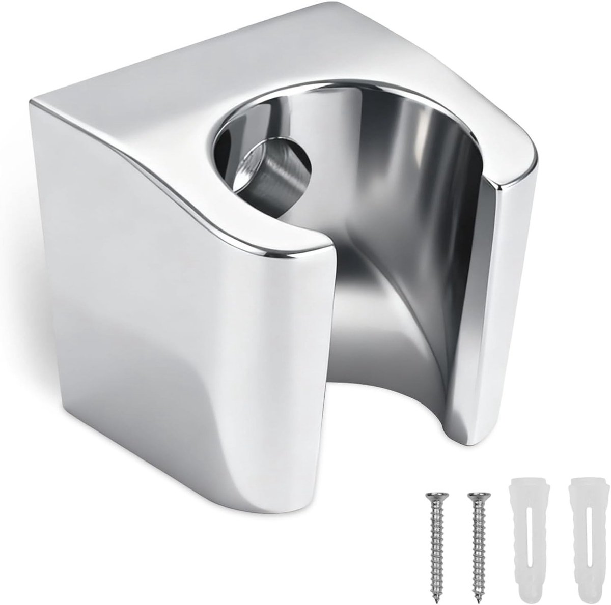 Allecta - Houder voor douchekop, zinklegering met schroeven, patentcertificering, installatie voor badkamer, 33 x 30 x 31 mm