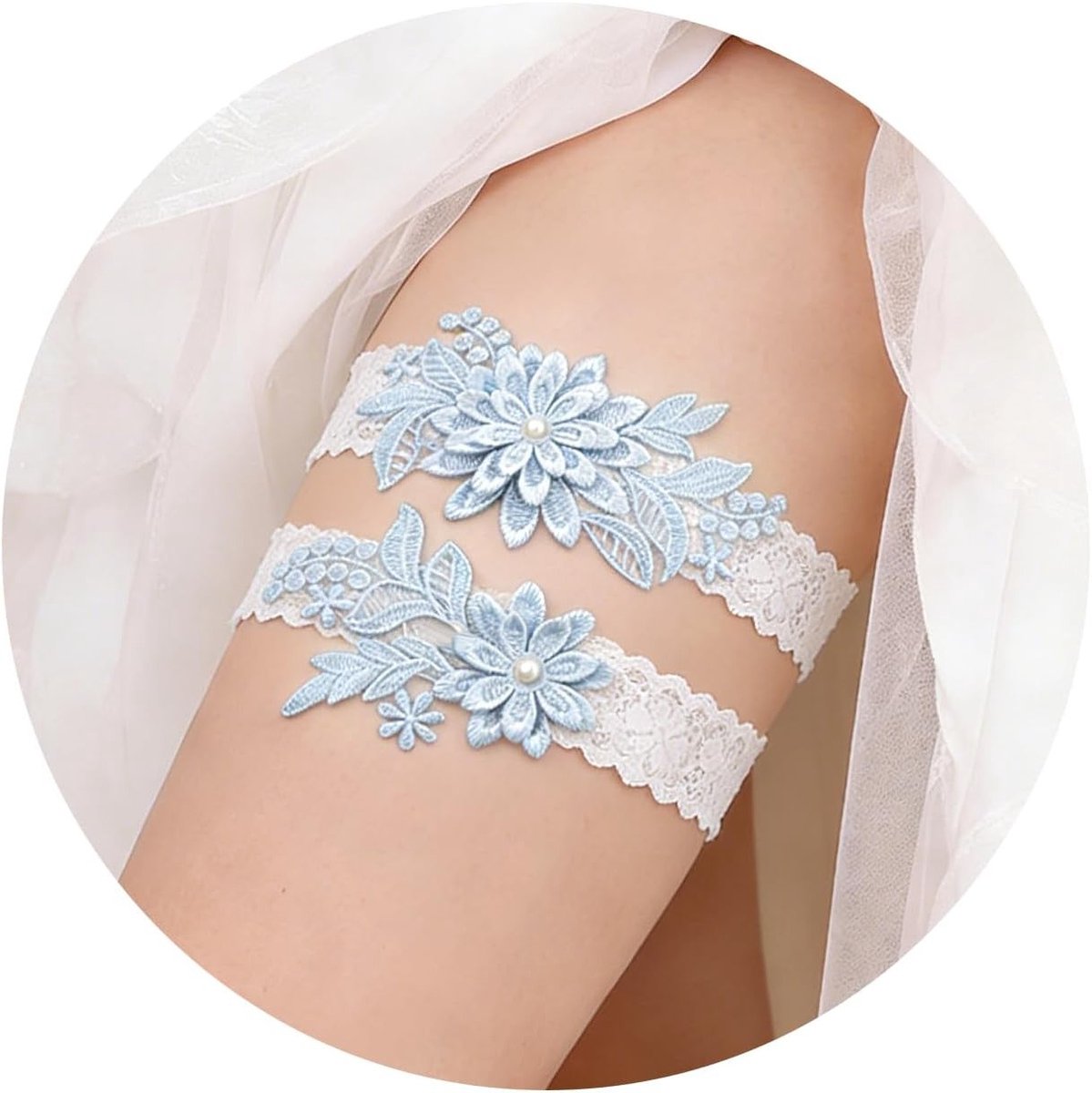Elegante kousenband voor de bruid, rekbare kousenband met parels voor bruiloft en feesten, perfect voor speciale gelegenheden en eindejaarsbal