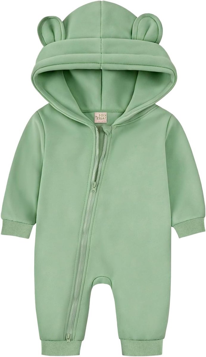 Romper voor Pasgeboren Baby's met Lange Mouwen en Oortjes, Ideaal voor Lente en Herfst, Comfortabele Bodysuit voor Jongens en Meisjes