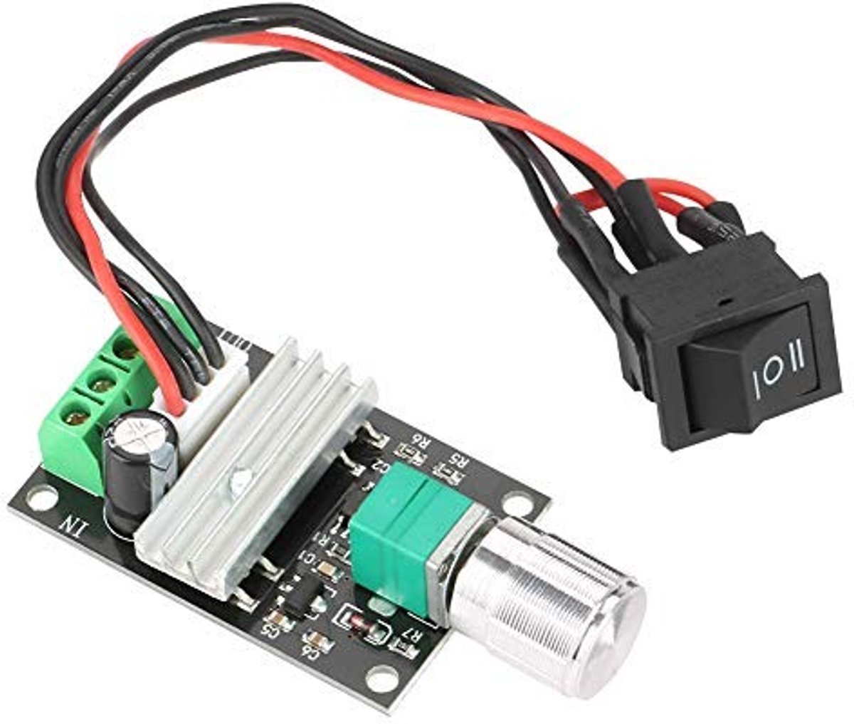 Dailygoody - Motorsnelheidsregelaar - Sturing - Omkeermogelijkheid - 6V 12V 24V - 3A Maximaal - Geschikt voor Borstelmotoren - Compact Ontwerp
