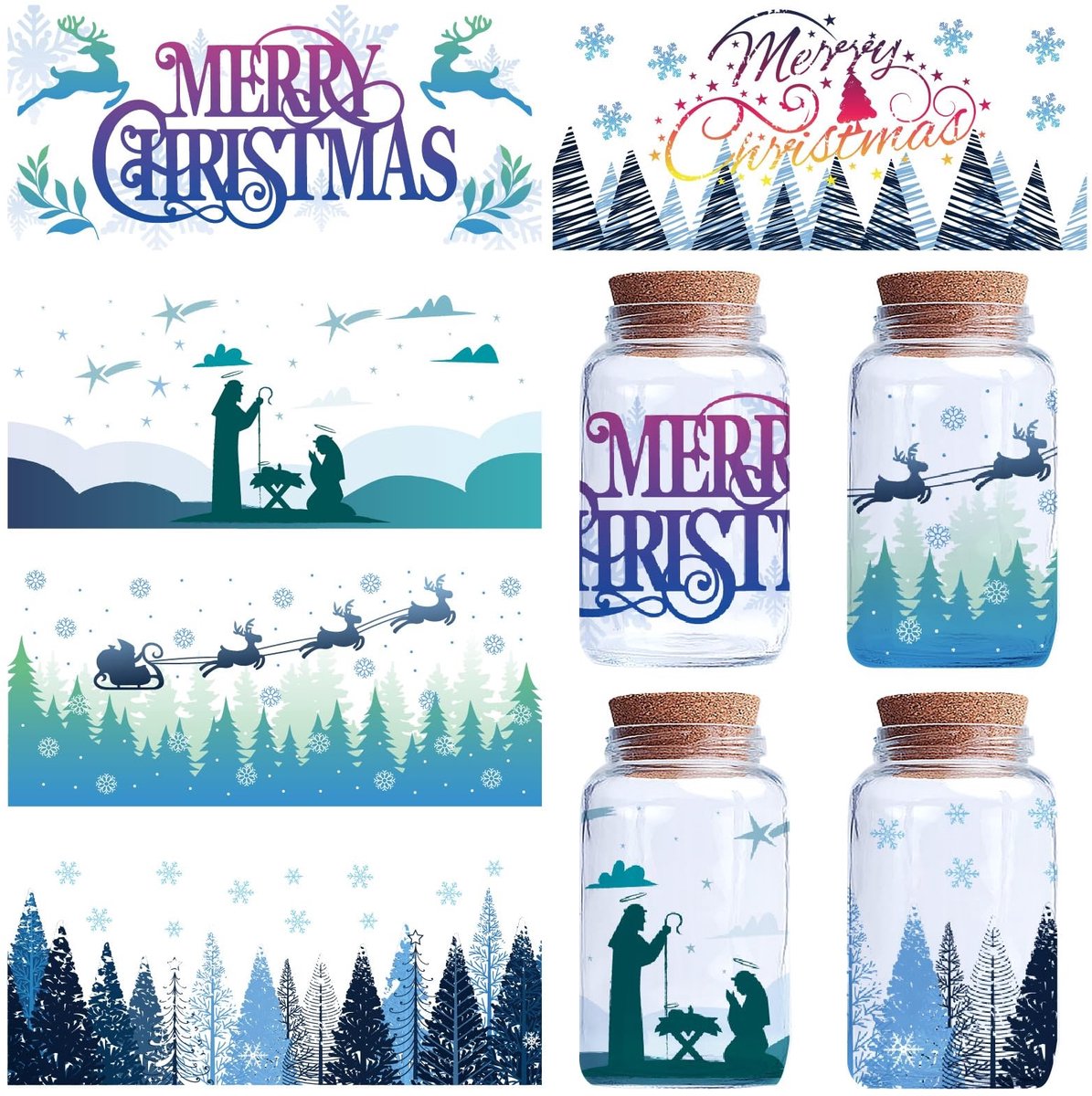 Dailygoody - Kerstboom Stickers - Transfer Stickers - Waterdicht - PVC - Decoratieve Decals - Creatieve Ambachten - Geschikt voor Meubels