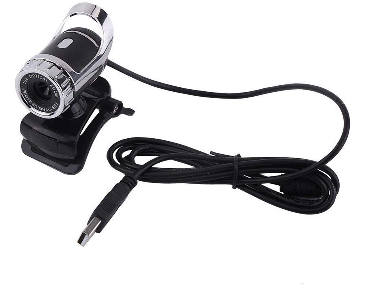 Dailygoody - USB 2.0 Webcam - HD Beeldkwaliteit - Draaibare Standaard - Zilver of Rood - Ideaal voor Videobellen - Inclusief Ingebouwde Microfoon
