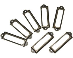 Dailygoody - Messing Labelhouders - Retro Label Frames - 60x17mm - Perfect voor Kasten - Inclusief Schroeven - Set van 50 Stuks - Geschikt voor Interi.