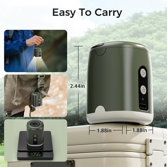 Mini elektrische luchtpomp, 2-in-1 magnetische opblaaspomp 4,5 kPa voor luchtmatrassen, met LED-verlichting en 4 mondstukken. Mini pomp voor luchtmatrassen, geschikt voor opblazen en leegzuigen. van Merkloos — afbeelding 2
