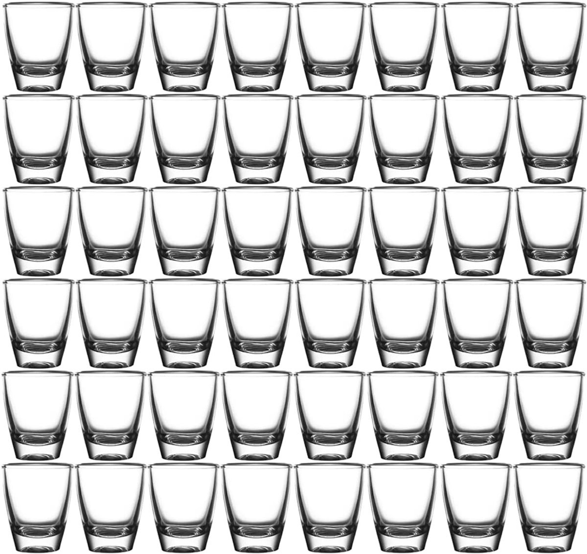 Robuuste glazen shotglaasjes van 35 ml voor tequila, vodka en likeur - Set van 48 stuks voor feesten en evenementen