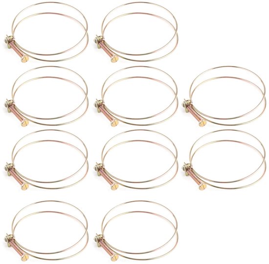 Golden crown - Slangenklemmen - Verstelbaar - Slangfixatie - 10 Stuks - Geschikt voor diverse buisdiameters - 94mm-100mm van Merkloos — afbeelding 3