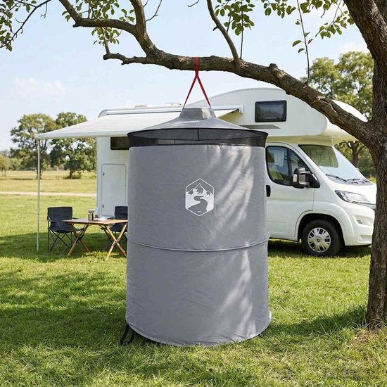 vidaXL - Pop-up - Toilet - Tent - met - Hangtouw - 97 - x - 126 - cm - Grijs - en - Oranje van Vidaxl — afbeelding 4