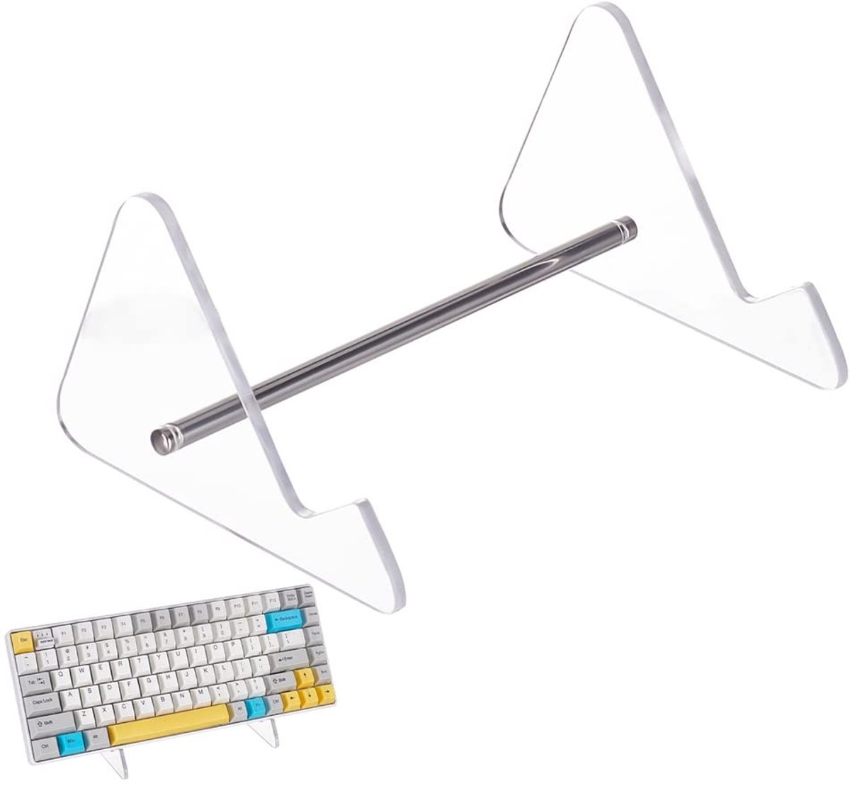Allecto - Toetsenbord Houder - Acryl Toetsenstandaard - 1-Tier Transparant - Afneembaar Toetsenbord Opbergsysteem - Ideaal voor Computer en Tablet