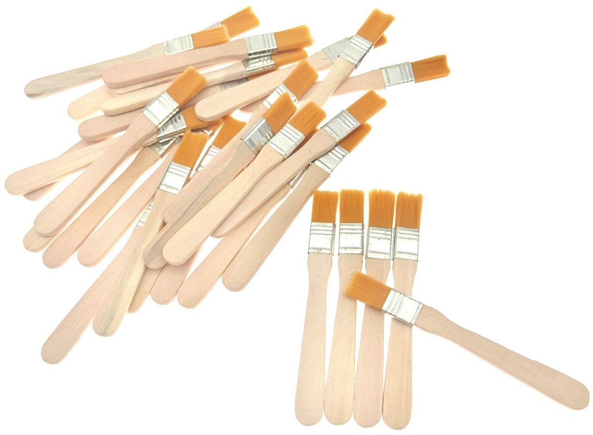 By shayne - 30-delige set kleine kwasten - Acrylschilderen - Ergonomisch houten handvat - Natuurlijk - Mini-stofreinigingskwast - Geschikt voor knuts.