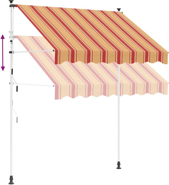 vidaXL - Manuel - store - banne - extensible - Multicolore - 100 - x - 115 - x - 300 - cm