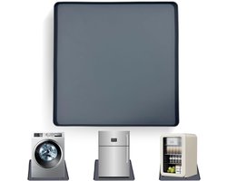 Verhoogde Koelkastmat 65 x 60 cm van Siliconen - Vloermat voor Koelkast, Wasmachine en Wijnkast, Lekbak en Vloerbescherming (Zwart)