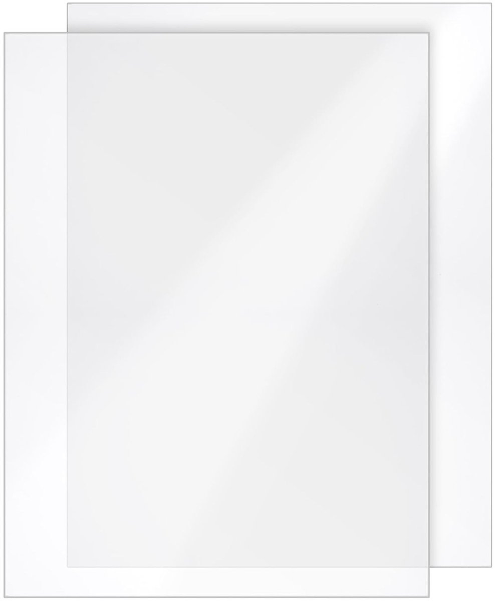 Acrylic Panels - Pack of 2 - 400 x 300 mm - Clear Acrylic Sheet - 4 mm Thick - Plexiglass Disc - Transparent - UV-Resistant - Shatterproof - Plastic Panel voor Indoor en Outdoor Gebruik