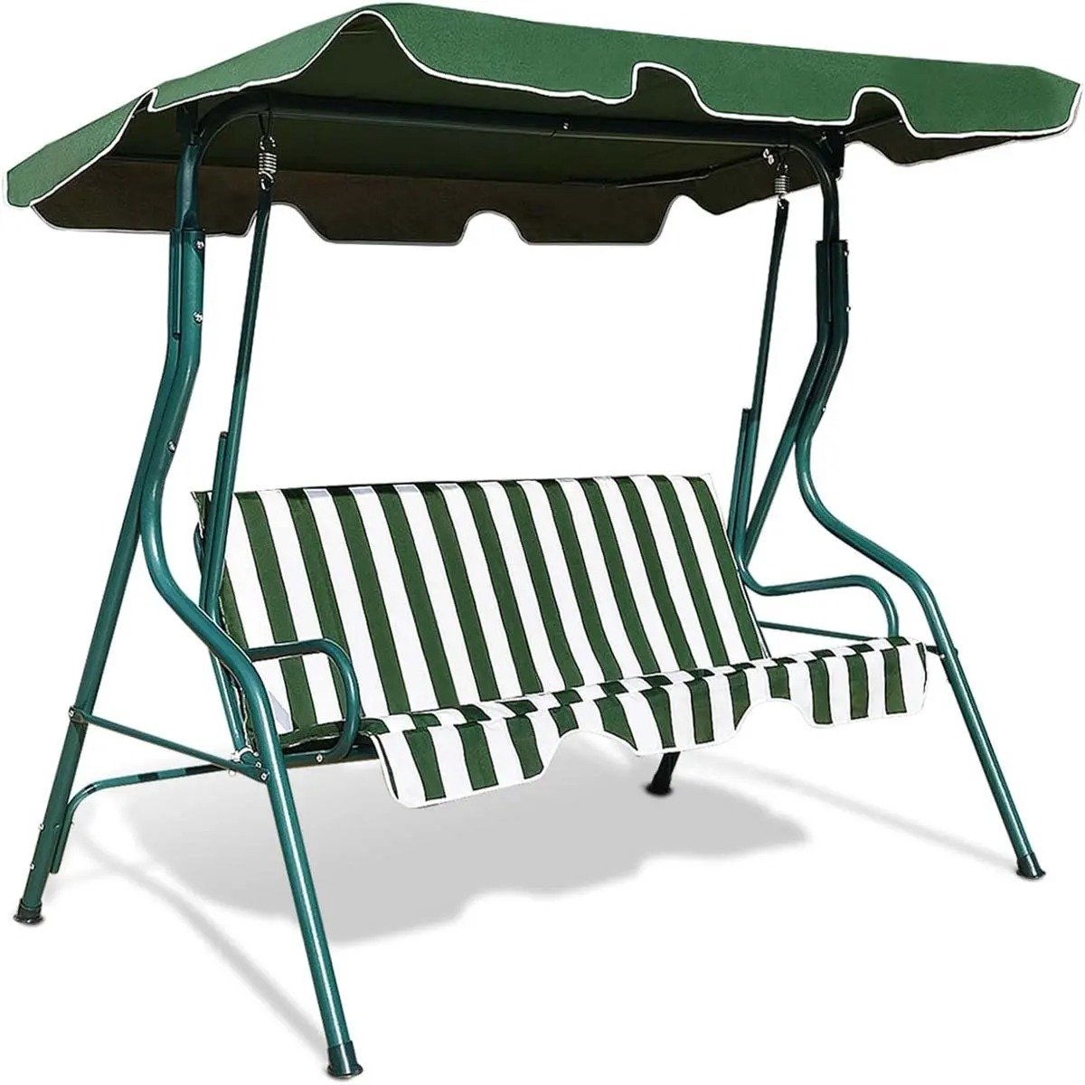 Archi 3-Zits Schommelbank – Tuinschommel - Tuinbank met Verstelbaar Dak, Comfortabele Kussens en Stalen Frame - 172 x 110 x 154 cm