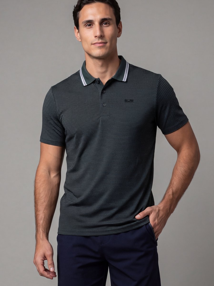 Sjeng Sports TORINO Poloshirt Mannen - Tennis Polo's Mannen - Retro Green - Maat: M - 100% polyester