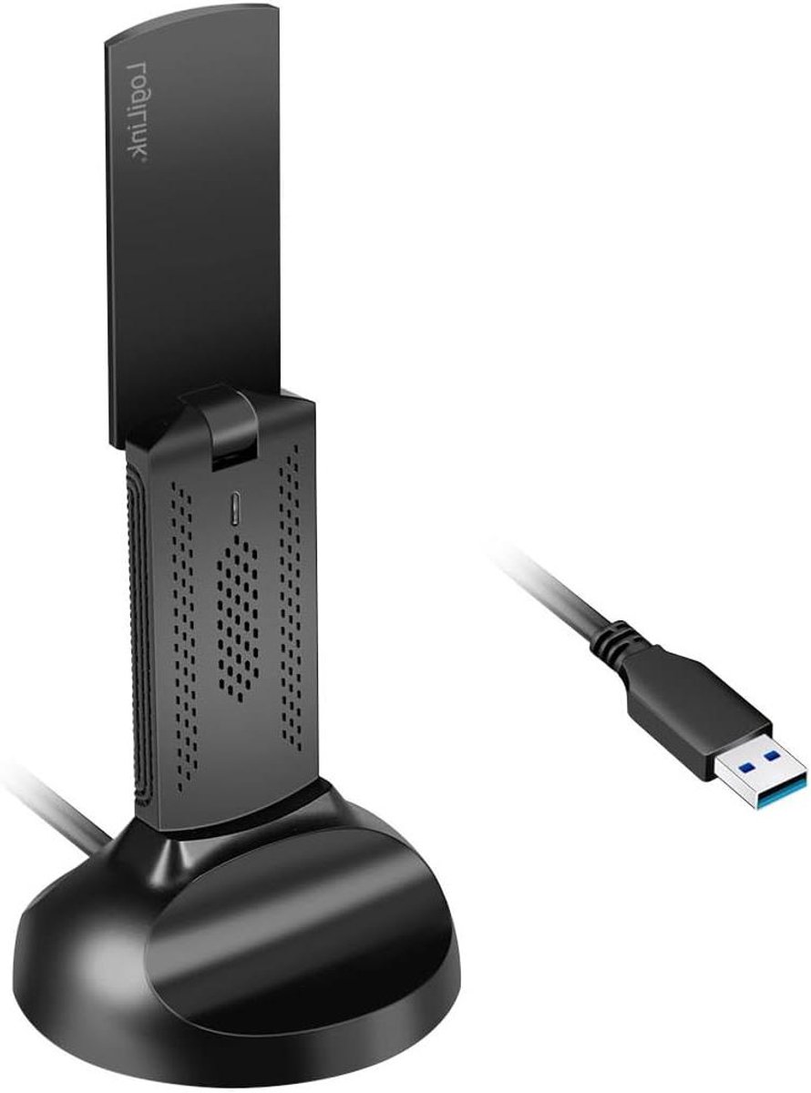Wifi Adapter - Draadloze Netwerkkaart - Snelle Internetverbinding - Wifi 6E Technologie - USB 3.0 - Zwart