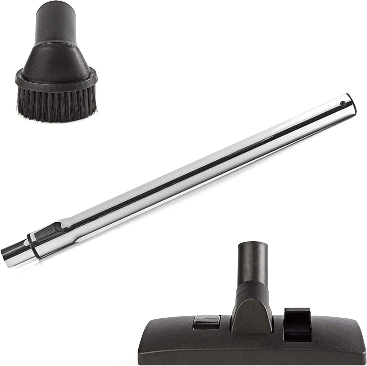 Stofzuigerbuis Vloermondstuk Set - Zuigbuis Combiborstel - Stofvrij Huis - Universeel 32mm Aansluiting - Max 1059 mm - Zilver