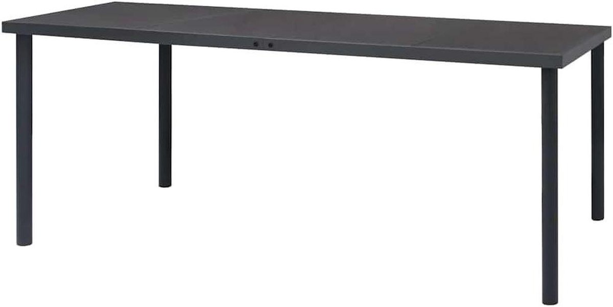 Outdoor eettafel - Tuin tafel - Buiten dineren - Gepoedercoat staal - 190x90x74 cm - Antraciet