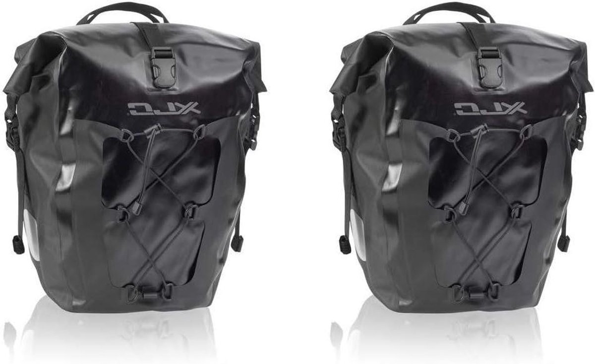 Enkele Fietstas - Waterdichte Tas - Fietsen Boodschappen - Verstelbare Band - 20 Liter Capaciteit - Zwart