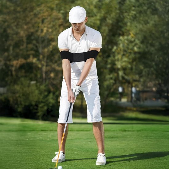Golf Swing Armband - Elastische Trainingband voor Armbeweging en Lichaamssynchronisatie - Verstelbare Correctieband voor Gecontroleerde Slagen - 2 stuks Zwart van GOLF — afbeelding 3