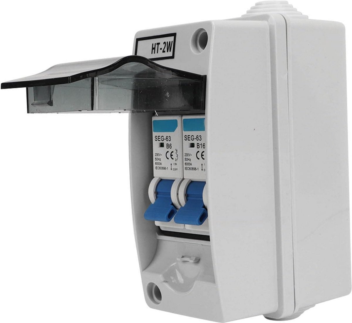 2-polige miniatuurstroomonderbreker 230V 6A 16A met waterdichte verdeelkast