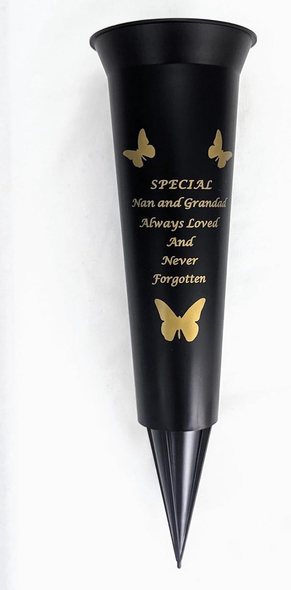 Spijkervaas voor Graf met Inscriptie 'In Loving Memory' - Herdenkingsvaas