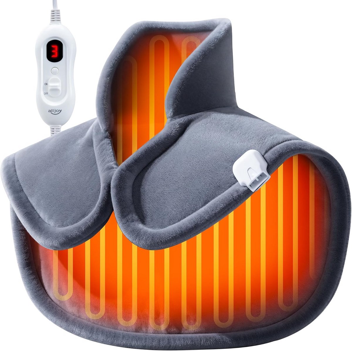 Verwarmd Nek- en Schouderwarmtekussen met 4 Warmtestanden en Timer